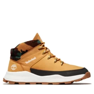Image of Timberland Brooklyn High Top Trainer For Junior In Yellow/camo Yellow Kids, Size 3.5