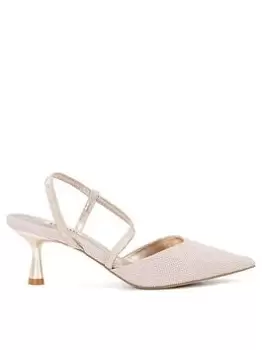 Image of Dune London Dune Wf Citrus Asymmetric Point Court - Rose Gold, Metal, Size 4, Women