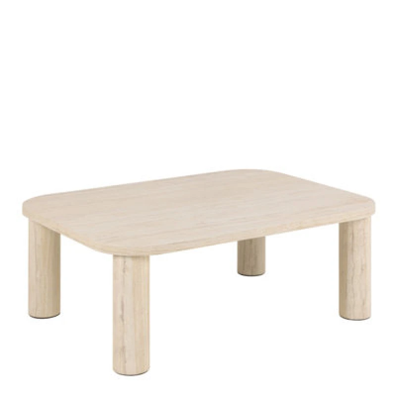 Image of Furniture To Go Solano Rectangular Coffee Table In Light Travertine 100 X 75 Cm