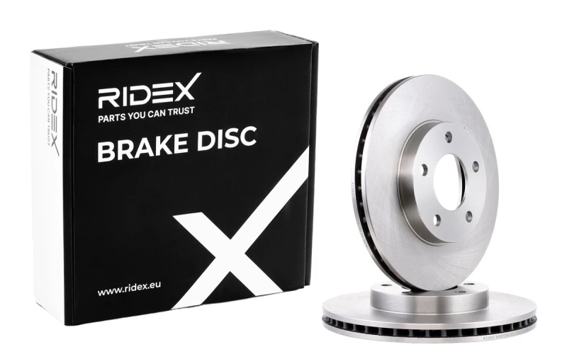 Image of RIDEX 82B0300 Brake disc Front Axle, Vented, Cast Iron, Uncoated, Untreated, without bolts/screws Cast Iron Brake Disc (82)