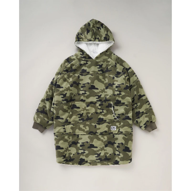 Image of DKNY Kids Over the Head Fluffy Dressing Gown Green male 7-12