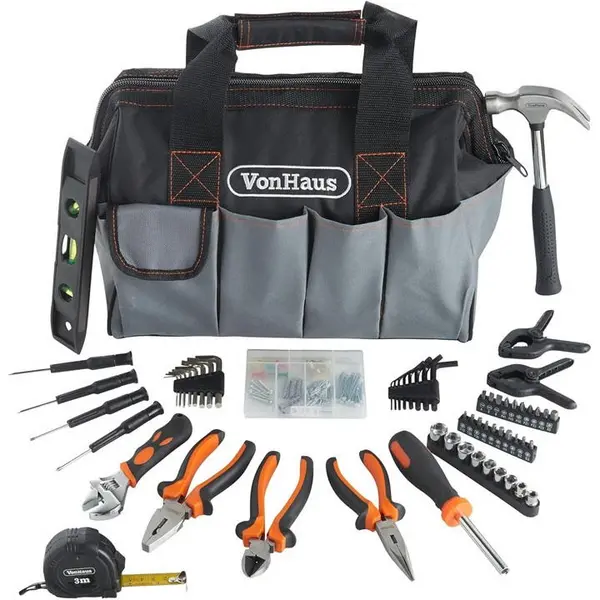 image of VonHaus VonHaus 92Pc Tool Set With Heavy Duty Bag - Black One Size