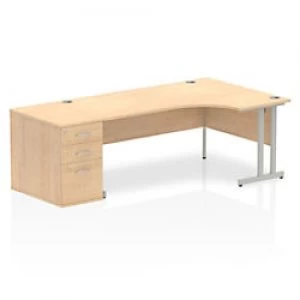 Image of Impulse 1800 Right Hand Cantilever Workstation 800 Pedestal Bundle Maple