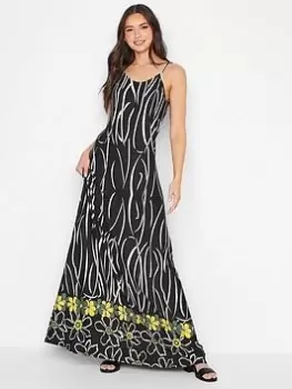 Long Tall Sally Flower Printed Dress - Black, Size 24, Women