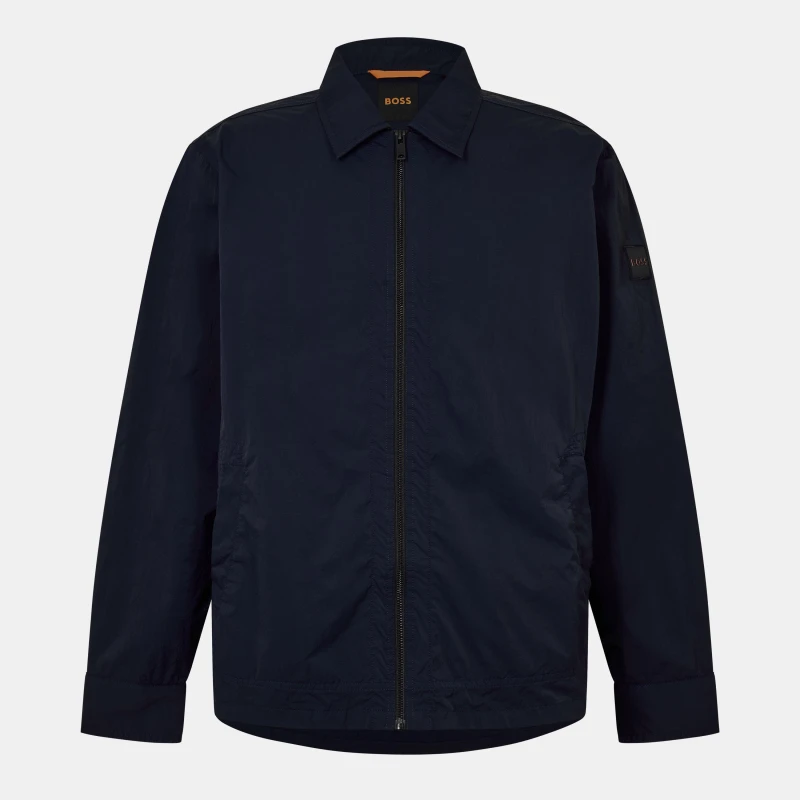 Image of Boss Mens Leejay Long Sleeve Oxford Shirt Dark Blue male S