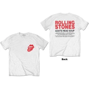 Image of The Rolling Stones - Goat Head Soup Tracklist Unisex Large T-Shirt - White