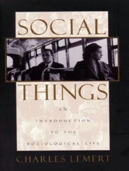 Image of Social Things by Charles C Lemert Book