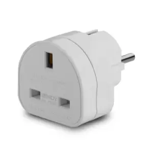 Image of Lindy UK to Euro Adapter Plug, White