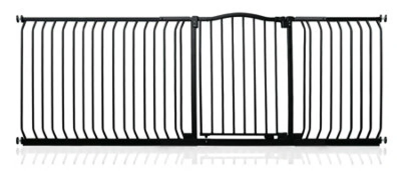 Image of Safetots Curved Top Safety Gate, 216Cm - 225Cm, Matt Black, Pressure Fit Stair Gate