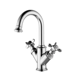 Image of Chrome Double Lever Basin Mixer Tap - Camden