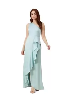 Image of Satin Crepe One Shoulder Gown