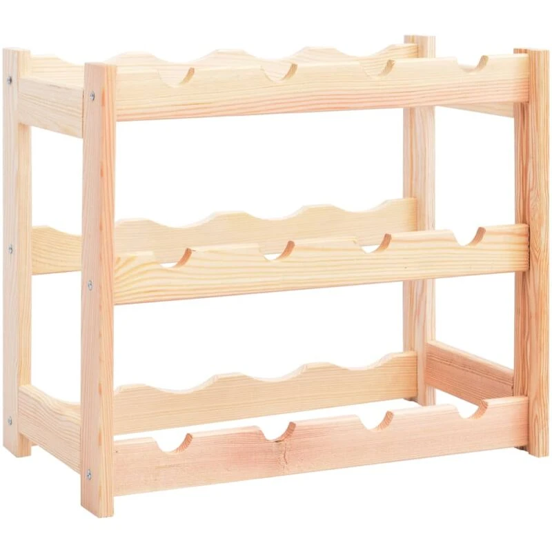 Image of VIDAXL Wine Rack for 12 Bottles Pinewood Vidaxl 8719883735375