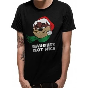 Image of Looney Tunes - Taz Naughty Not Nice Mens Large T-Shirt - Black