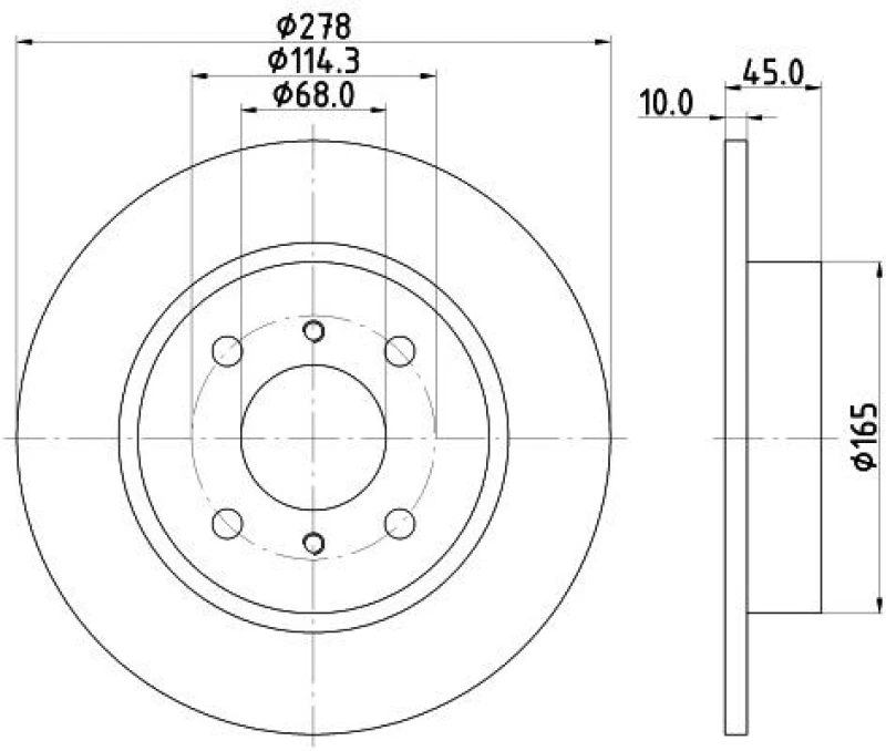 Image of HELLA Brake disc HELLA 8DD 355 110-661