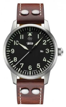 Image of Laco GENF Quartz Pilot A Brown Leather Strap 861807 Watch