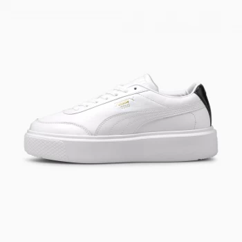 image of PUMA Oslo Maja Womens Trainers, White/Black Size 6 Shoes