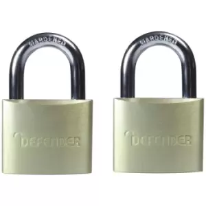 Image of Defender DFAL4T Aluminium Padlock Twin Pack 40mm
