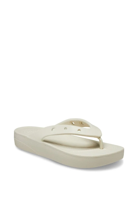 Image of Crocs Women Classic Platform Flips Bone 4