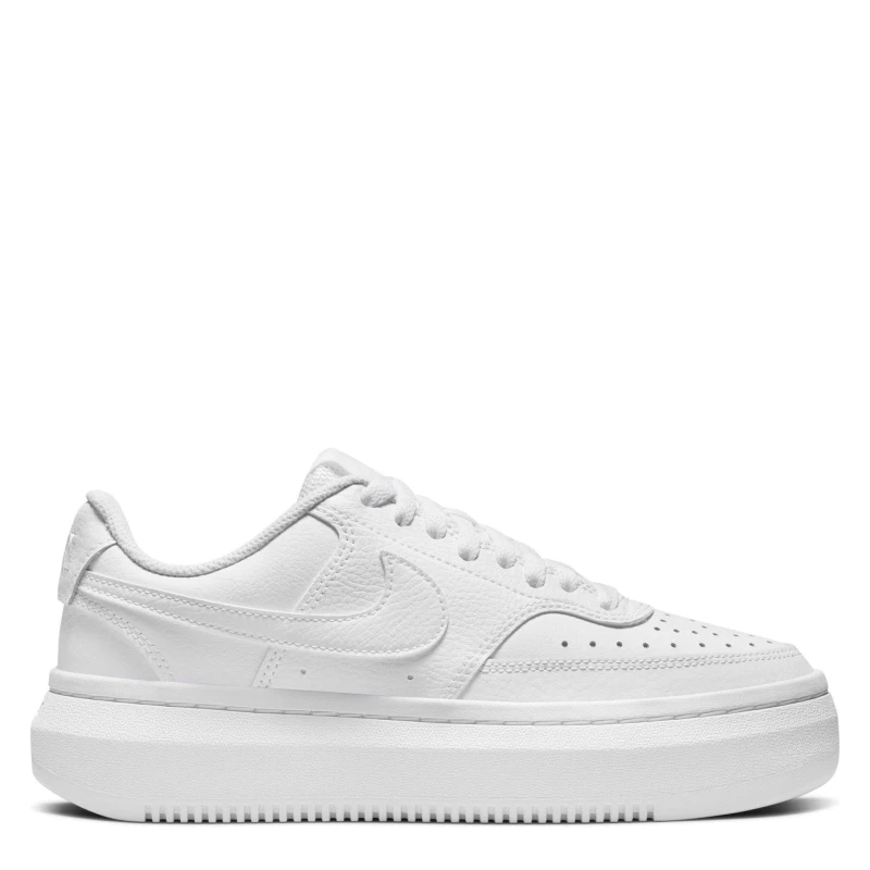 Image of Nike Court Vision Alta Leather Womens Trainers Triple White female 3 (36)