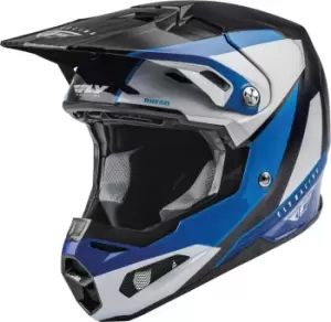 Image of FLY Racing Formula Carbon Prime Motocross Helmet, black-white-blue, Size L, black-white-blue, Size L