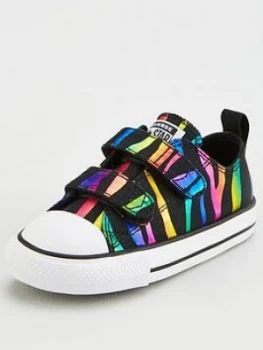 Converse Chuck Taylor All Star 2V Ox Metallic Zebra Stripe Toddler Trainer