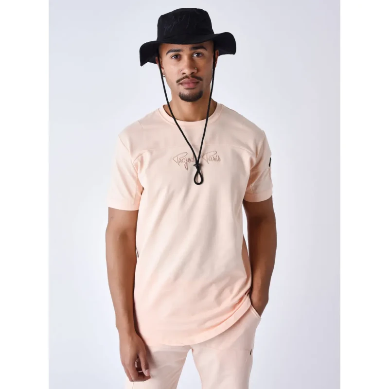 Image of Project X Paris Technical T-Shirt with cut-outs Project X Paris Rose Male XS