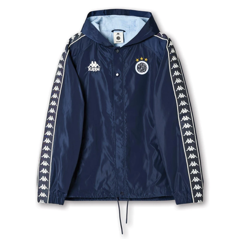 Image of Kappa Mens Banda Water Resistant Half Zip Rain Anorak Blue/White GPT male S