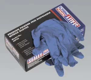 image of Sealey SSP55XL Premium Powder Free Disposable Nitrile Gloves Extra- Large