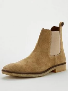Image of OFFICE Buster Suede Chelsea Boots - Beige, Size 6, Men