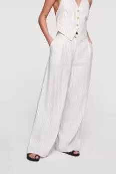 Image of Hainault Wide Leg Trousers, Black Stripe / UK 10