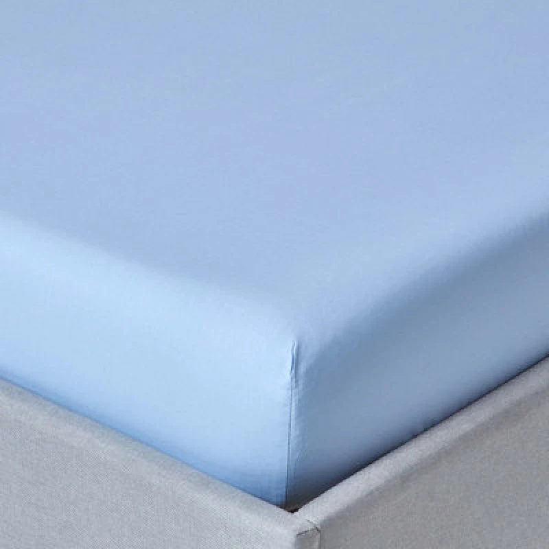 Image of Homescapes Blue Egyptian Cotton Deep Fitted Sheet 200 Tc, King