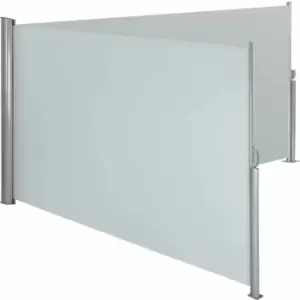 image of Tectake Double-sided Garden Privacy Screen With Retractable Awnings Grey