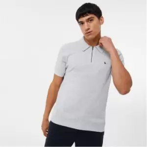 image of Jack Wills Plain Zip Polo - Grey