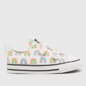 image of Converse White All Star 2v Lo Easy-on Girls Toddler Trainers