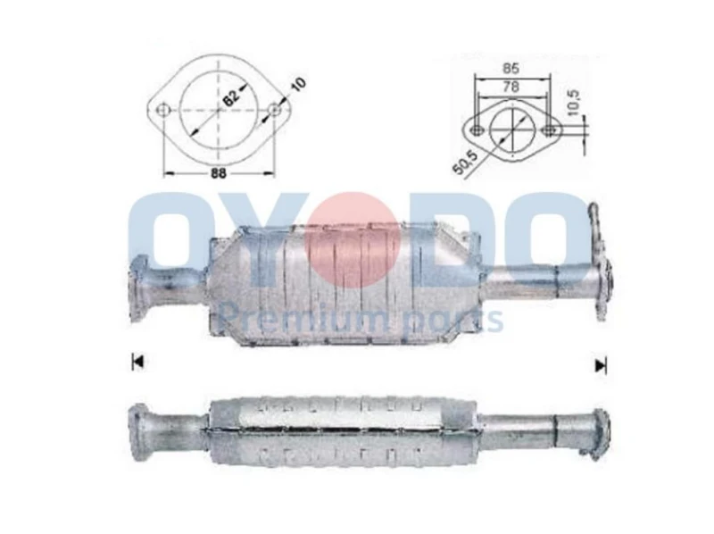 Image of Oyodo 10N0096-OYO Catalytic Converter with mounting parts Catalyst Converter (429)