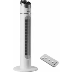 image of Tower fan 90cm - tall fan, floor standing fan, oscillating tower fan - white