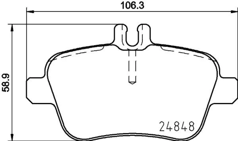 Image of HELLA Brake pad set HELLA 8DB 355 019-641