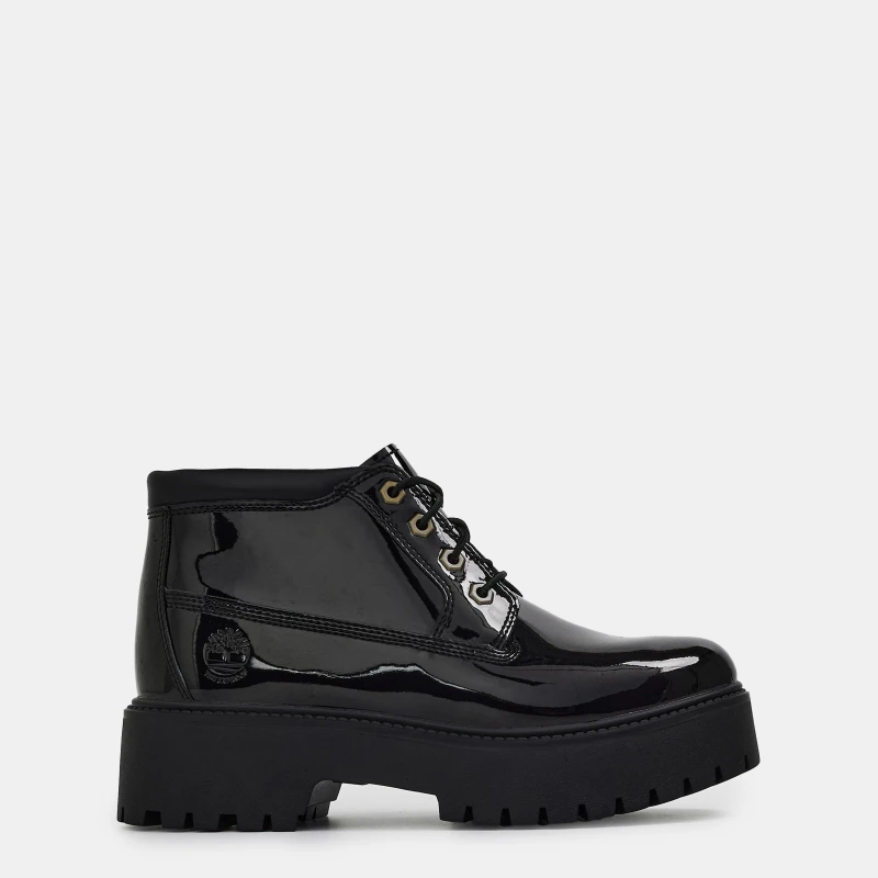 Image of Timberland Womens Weather Ready Lace Up Chukka Boots Black Patent female 4 (37)