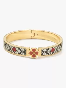 Image of Heritage Spade Flower Hinged Bangle - Cream Sp Flw Hrt - One Size