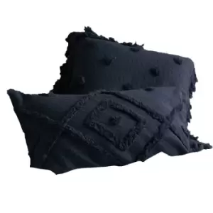 Image of Linen House Adalyn Housewife Pillowcase (Pack of 2) (50cm x 75cm) (Indigo Blue) - Indigo Blue
