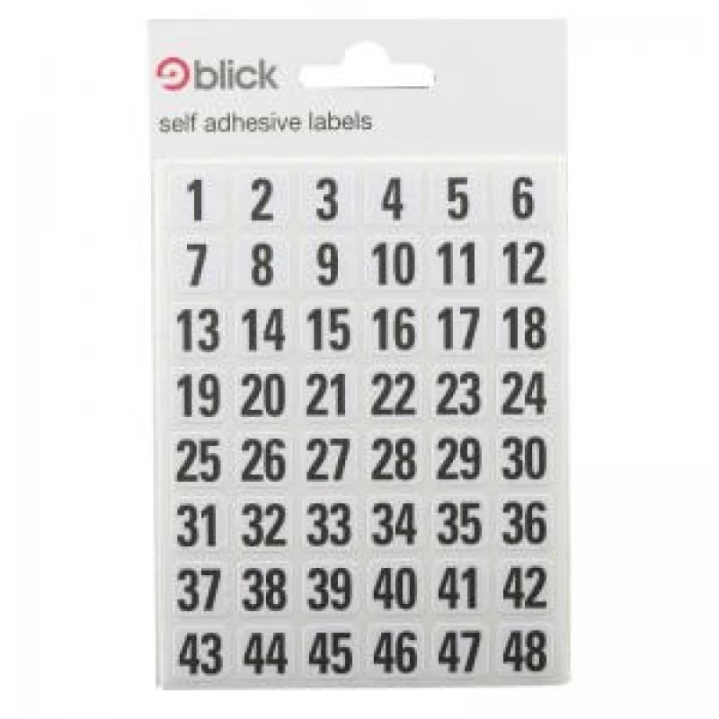 Image of Blick Numbered Labels 00-99 7x13mm - White/Black (2880 Pack) RS016250