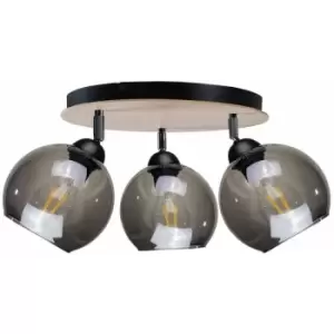 image of Keter Wood Ceiling Spotlight Clusters Black, 30cm, 3x E27