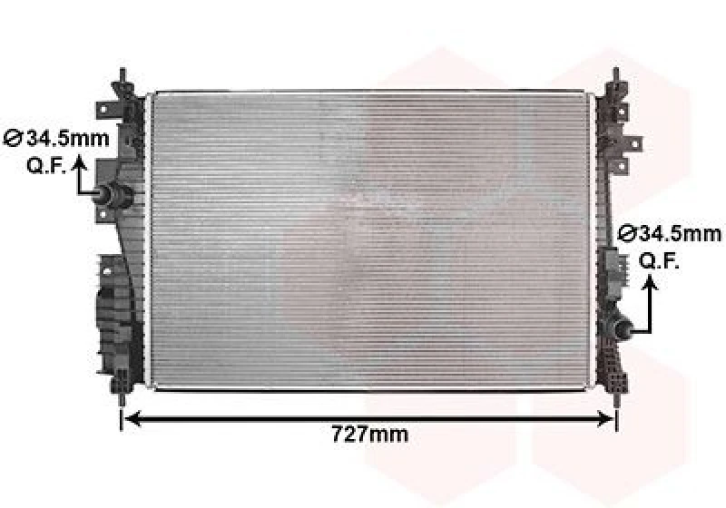 Image of VAN WEZEL Engine radiator VAN WEZEL 40012711