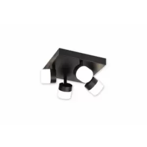 Image of Luminosa Lighting - Luminosa 4 Light Ceiling, 4 x 5W LED, 4000K, 1700lm, IP44, Sand Black, 3yrs Warranty