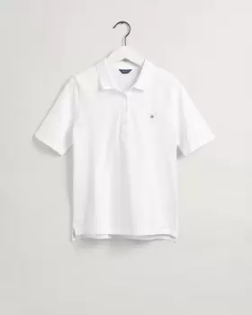 Image of GANT Women Original Long-Short Sleeve Pique Polo Shirt (M) White