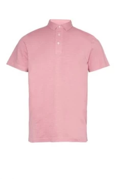 Mens French Connection Multi Slub Polo Red