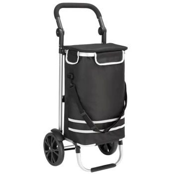 image of 2in1 Trolley 56L / 50kg Folding Removable Bag Hand Cart Cooling Bag Black - Monzana