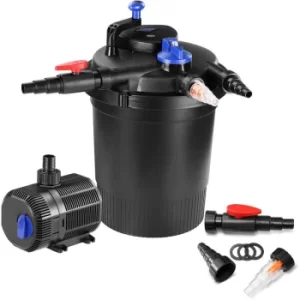 image of Gardebruk Pressure Filter Pond Set 2000/4500 L/H 11/13 Watt UVC Light Bypass Function Pump Garden Groß (de)