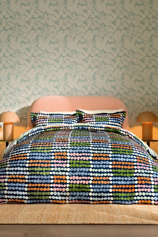 Image of Scion 'Polka' Cotton Duvet Cover Set Size: Super King Multicolor Unisex Super King