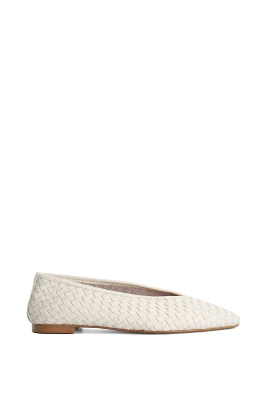 Image of Dune London Womens 'Henlee' Leather Ballet Pumps in Natural Size: 3 Natural Female 3
